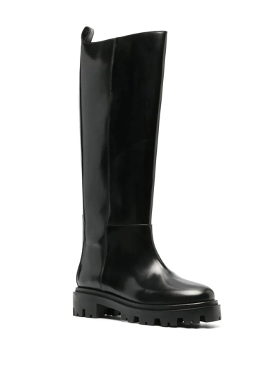 Shop Isabel Marant Calf-length Leather Boots In Black
