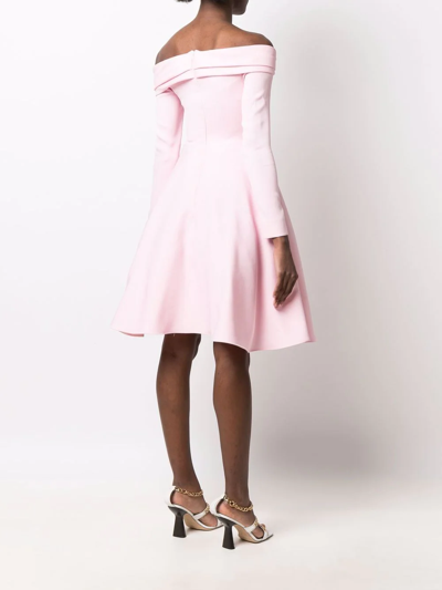 Shop Giambattista Valli Off-shoulder Button-detail Dress In Pink