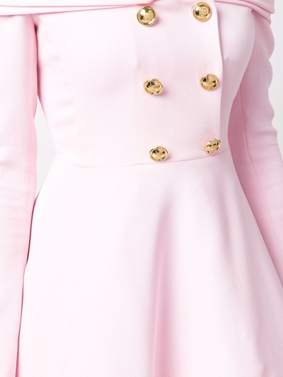 Shop Giambattista Valli Off-shoulder Button-detail Dress In Pink