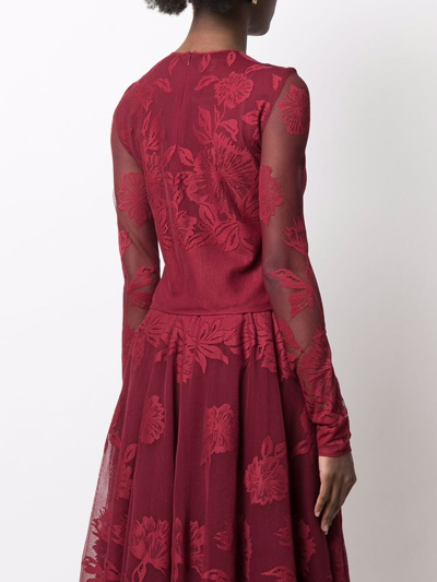 Giambattista Valli Lace-design Blouse In Red