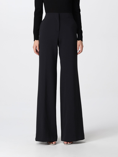 Pinko Dattero Crepe Wide-leg Trousers In Black