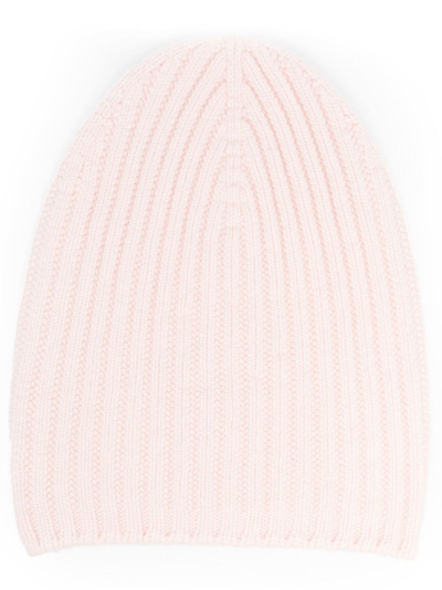 Shop Barrie Ribbed-knit Cashmere Beanie In Rosa