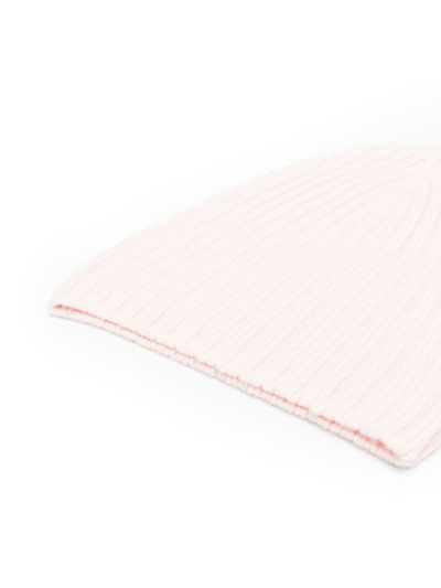 Shop Barrie Ribbed-knit Cashmere Beanie In Rosa