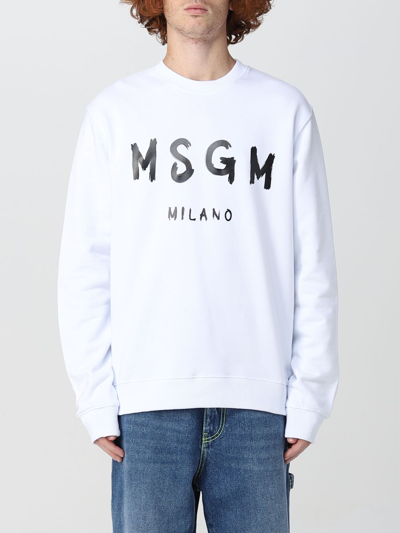 Shop Msgm Sweatshirt  Men Color White