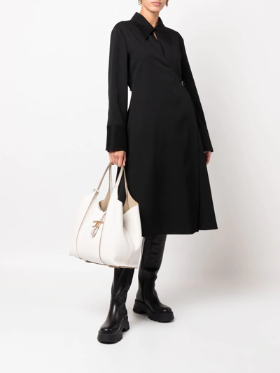 Tod's White Shopping Leather Tote Bag In Weiss