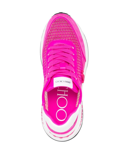 Shop Jimmy Choo Memphis Lace-up Sneakers In Rosa