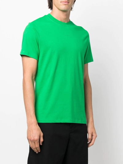 Shop Sandro Logo-print Crew-neck T-shirt In Green