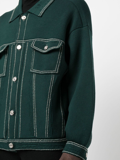 Shop Barrie Oversized Contrast-stitch Denim Jacket In 393