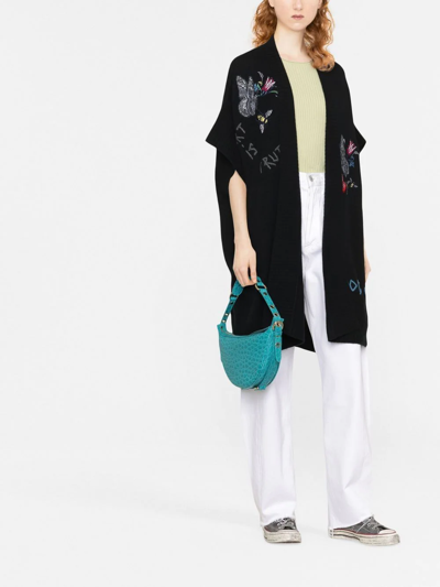 Zadig & Voltaire Embroidered Motif Cashmere Cardigan In Black