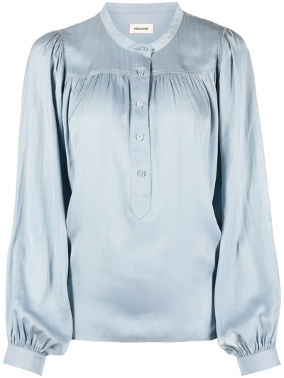 Shop Zadig & Voltaire Long-sleeve Blouse In Blue