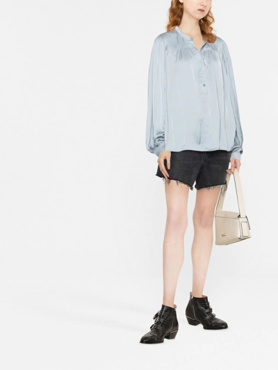 Shop Zadig & Voltaire Long-sleeve Blouse In Blue