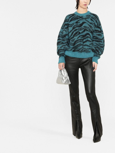 Zadig & Voltaire Zebra-pattern Knitted Jumper In Blue