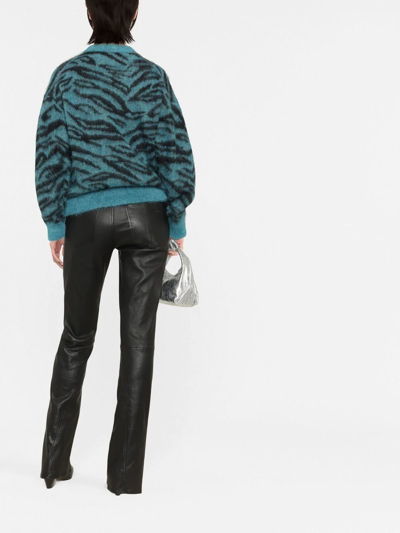 Zadig & Voltaire Zebra-pattern Knitted Jumper In Blue