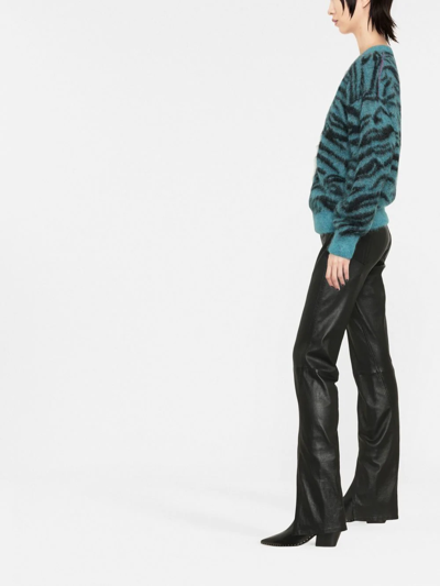Zadig & Voltaire Zebra-pattern Knitted Jumper In Blue