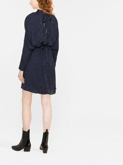 Shop Zadig & Voltaire Ritas Jacquard Silk Dress In Blue