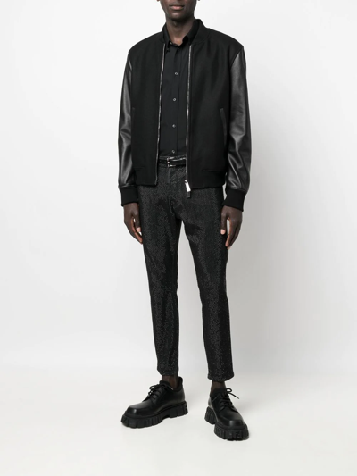 Shop Dsquared2 X Ibrahimović Hybrid Bomber Jacket In Black