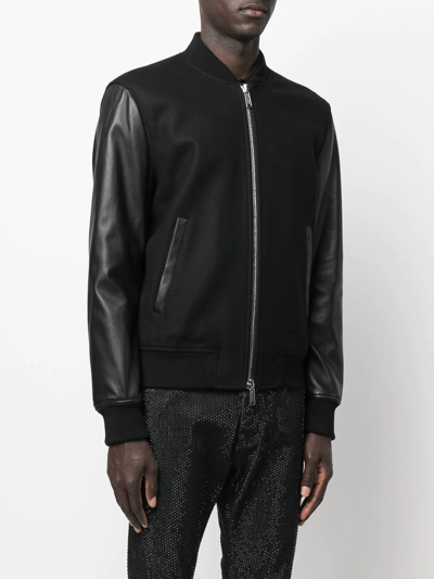 Shop Dsquared2 X Ibrahimović Hybrid Bomber Jacket In Black