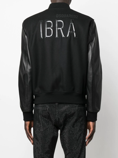 Shop Dsquared2 X Ibrahimović Hybrid Bomber Jacket In Black