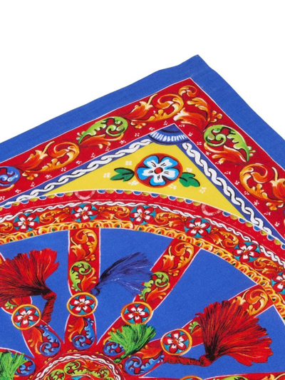 Dolce & Gabbana Set Of Two Linen Napkins In Blue