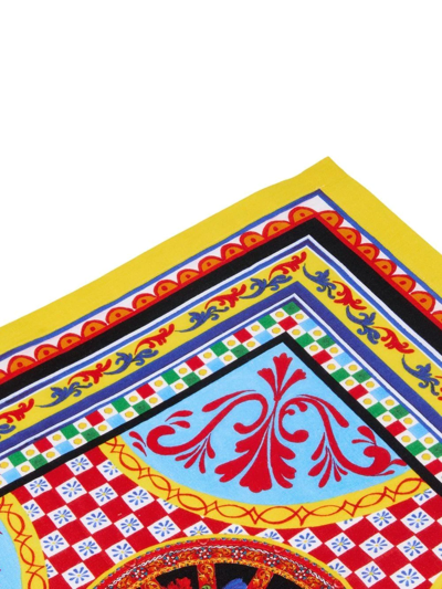 Dolce & Gabbana Set Of Two Linen Napkins In Yellow