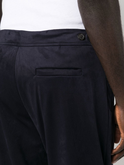 Giorgio Armani Cuffed Tapered-leg Trousers In Blau