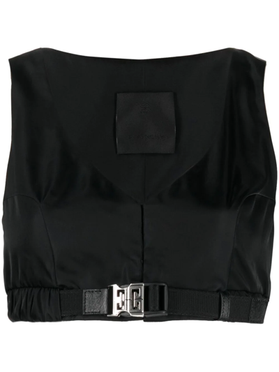 Shop Givenchy 4g Buckle Vest Top In Black