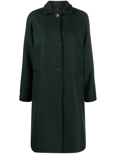 Shop Aspesi Single-breasted Button-fastening Coat In Green
