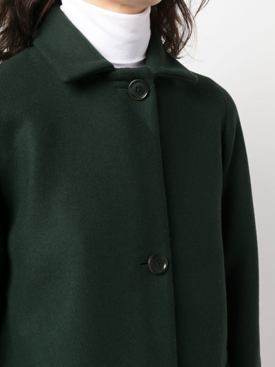Shop Aspesi Single-breasted Button-fastening Coat In Green