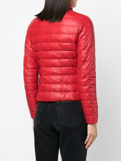 Shop Moorer Double-breasted Puffer Jacket In Rot