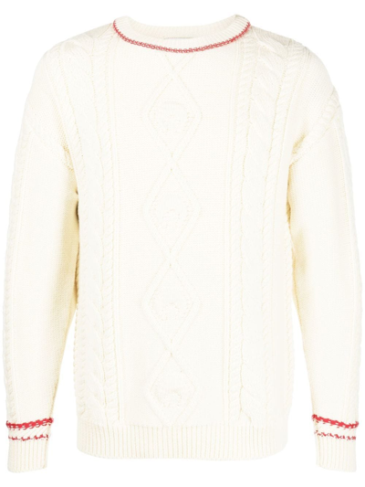 Shop Marine Serre Cable-knit Wool Jumper In Nude
