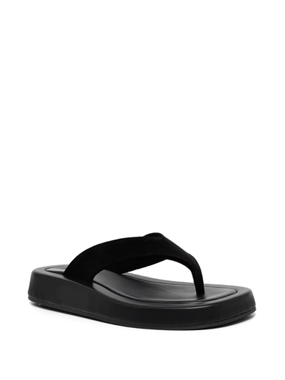 Shop The Row Padded Leather Flip Flops In Black