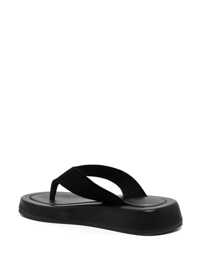 Shop The Row Padded Leather Flip Flops In Black