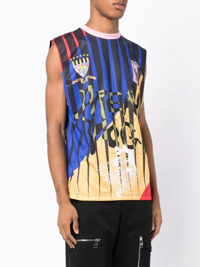 Shop Liberal Youth Ministry Panelled Print Football Jersey Tank In Mehrfarbig