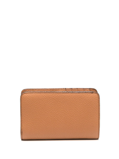 Shop Lancel Zip Compact Wallet In Nude