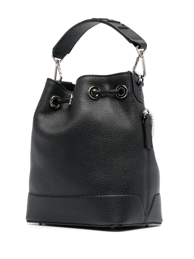 Shop Lancel Leather Bucket Bag In Schwarz