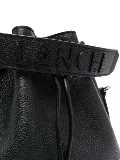Shop Lancel Leather Bucket Bag In Schwarz