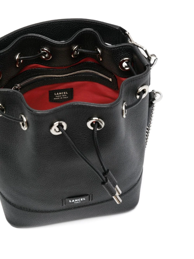 Shop Lancel Leather Bucket Bag In Schwarz