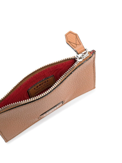 Lancel Zip Leather Cardholder In Nude