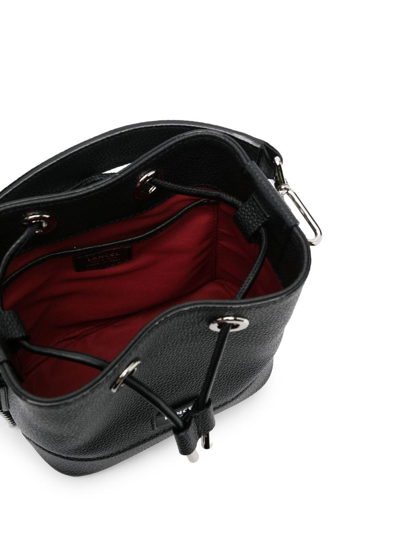 Lancel Mini Leather Bucket Bag In Schwarz