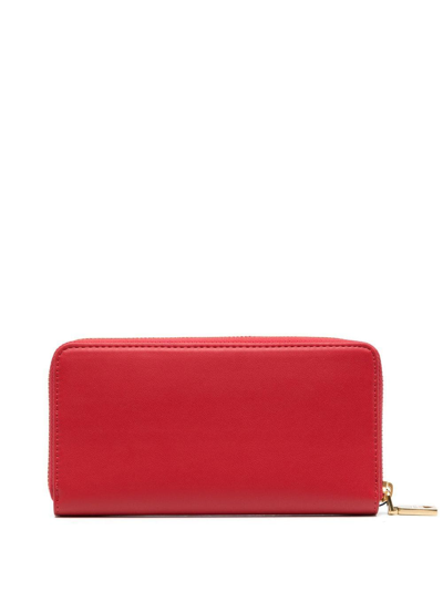 Shop Love Moschino Logo-plaque Leather Wallet In Rot