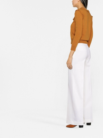P.a.r.o.s.h Straight Leg Tailored Trousers In Weiss
