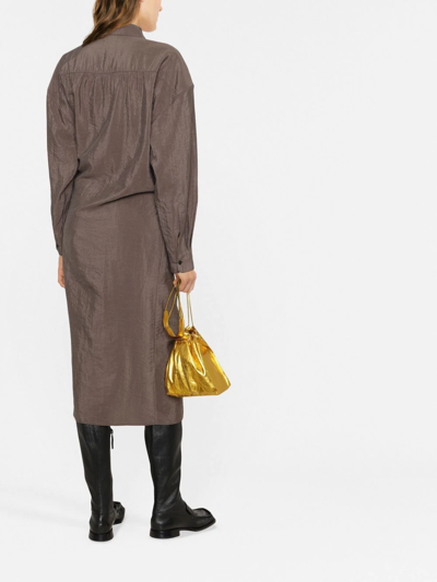 Shop Lemaire Twisted Silk-blend Dress In Grau