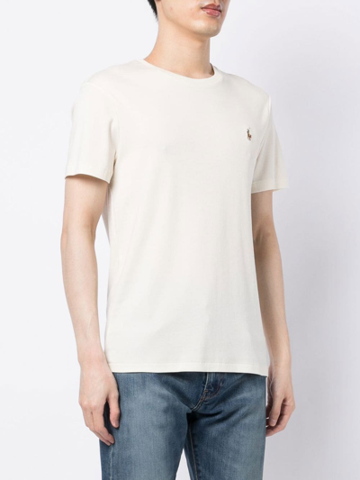 Polo Ralph Lauren Embroidered Polo Pony T-shirt In Neutrals