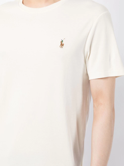 Polo Ralph Lauren Embroidered Polo Pony T-shirt In Neutrals