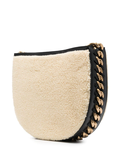 Stella Mccartney Small Frayme Fff Shoulder Bag In Neutrals