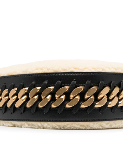 Stella Mccartney Small Frayme Fff Shoulder Bag In Neutrals