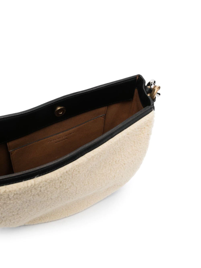 Stella Mccartney Small Frayme Fff Shoulder Bag In Neutrals
