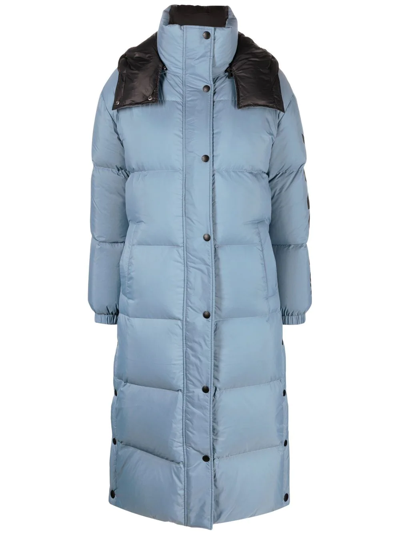 Shop Yves Salomon Hooded Padded Coat In Blau
