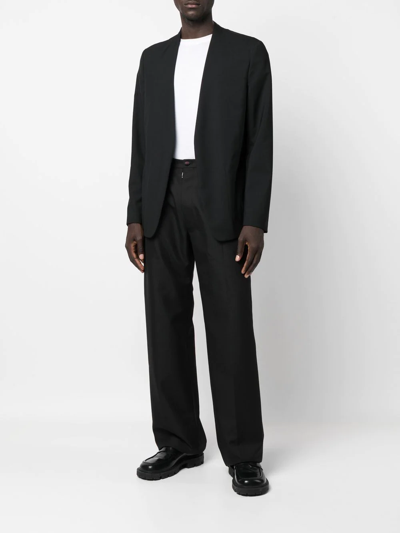 Shop Maison Margiela Satin-stripes Tailored Trousers In Schwarz