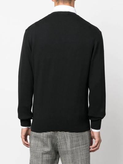 Shop Vivienne Westwood Orb-embroidered Fine-knit Jumper In Schwarz